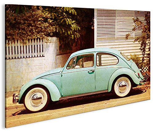 islandburner Bild Bilder auf Leinwand Käfer V3 Retro Style 1p XXL Poster Leinwandbild Wandbild Dekoartikel Wohnzimmer Marke