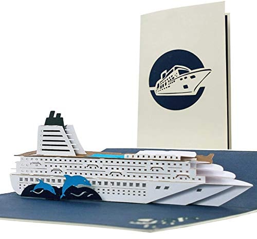 Diese-Klappkarten Schöner Reisegutschein, Geburtstagskarte für Kreuzfahrt, Kreuzfahrtschiff, Grußkarte, Geschenkkarte Schiffsreise oder Reise ans Meer, edel, klassisch, T16