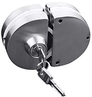 Zhi Jin Cerradura de puerta corredera de acero inoxidable con puerta de empuje para puerta de vidrio de 10-12 mm, oficina y hogar