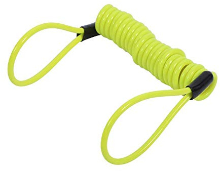 Keenso Cable de recordatorio para Discos de Freno de Motocicleta, 1,25 m, antirrobo, Cable de recordatorio sin Anillo, Color Amarillo