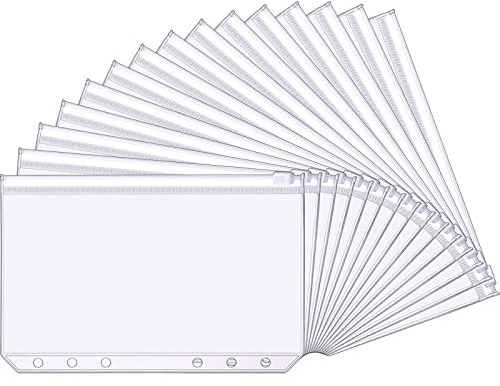 Yaomiao A6 Ordnertaschen 6 Löcher Geldumschläge Transparente Reißverschluss Mappen Lose Blätter Taschen Wasserdichte PVC Dokumententasche Ablagetaschen für 6 Ringe Ordner