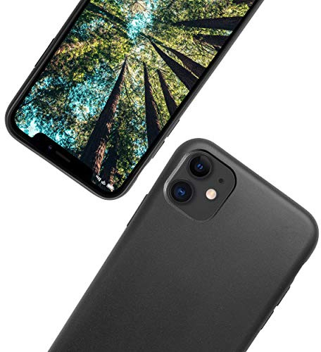 eplanita Eco Mobile Phone Case for iPhone 11, Plant Fibre, Drop Protection Cover, Durable and Sustainable (Black, for iPhone 11)