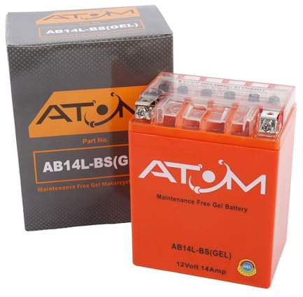 AB14L-A2 - Atom Gel Motorcycle Battery Factory Sealed 12V 14Ah