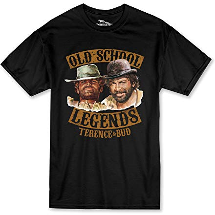 T-shirt con motivo Terence Hill e Bud Spencer “Old School Legends”, nero, Nero , M