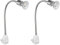 ledscom.de 2 Stück Steckdosenlampe LESCH Leselampe Schwanenhals, Schalter, Chrom inkl. GU10 LED Lampe PAR5,4W 510lm 50° warm-weiß