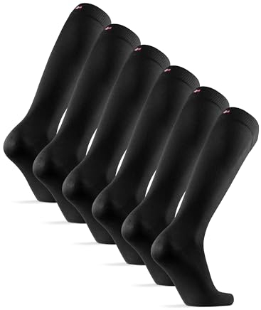 Knee-High Bamboo Dress Socks, 3 Pack (Black, 39-42)