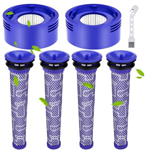 Filter Replacement compatible with dyson V8 V7 Animal Absolute Motorhead SV10 Cordless Stick Vacuum Pre & Post Motor Filter Part #96566101, 96747801