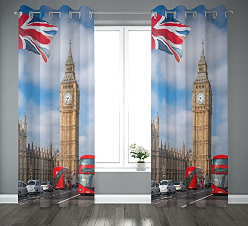 Vorzelt City verpackt 140 x 290 cm (London Big Ben Bus)