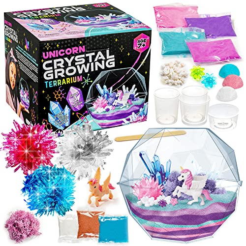 Original Stationery Kit de Terrarium Licorne en Cristal, Jeux Cristaux et Pierres Précieuses, Expérience Scientifique Amusante de Licorne, Éducatif et Loisirs Créatifs Cadeaux Enfants Filles