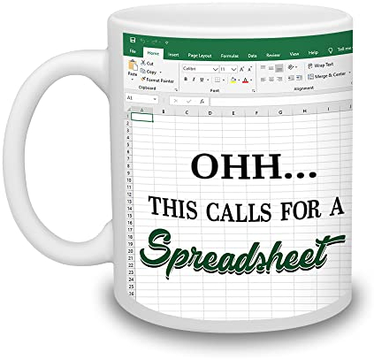 BECHUSKY Buchhalter-Geschenke für Frauen, Männer, Chef, Geschenke für Buchhalter-Tasse, Tabellen-Tasse, Tabellen-Geschenk für Buchhaltung, Kollegen, Finanzen, Banker, Weihnachten, Kaffeetasse, 325 ml