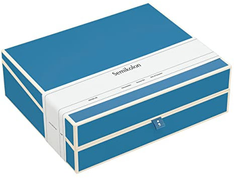 Semikolon 364102 Dokumentenbox - Aufbewahrungs-Box für Dokumente A4-31,5 x 26 x 10 cm - azzurro hell-blau
