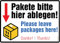 immi 1St. Pakete bitte hier ablegen (Din A4 Aufkleber) - Leave packages here