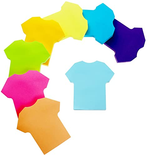 dogmoon Sticky Notes, 560Sheets Clothing Shape Self Sticky Notes Pad, 8 Colors Bright Post Stickies, Super Sticky Notes Pad, Colour Sticky Notes for Office Home School Meeting(70mmx70mm)
