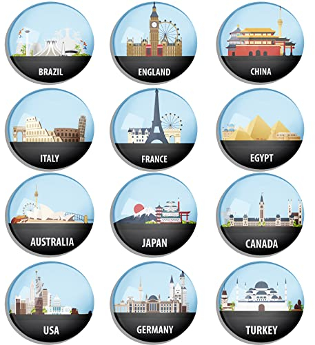Berkin Arts 12pcs Cute Round Crystal Glass Strong Magnetic Refrigerator Magnet Fridge Sticker Travel Guide Vector Images Trending on Fiverr