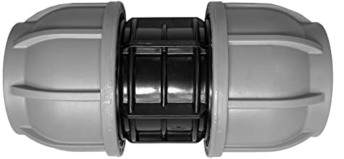 mdpe Water Pipe Compression Joiner/Straight Repair Fittings for Drinking Water/Irrigation Water Supply,10 bar Pressure Rating (20mm)