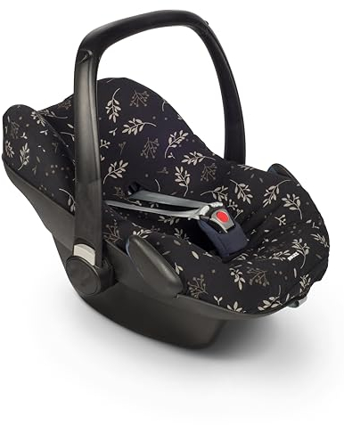 Dooky - Seat Cover for Child Carseat, Protective Cover for Baby Seat, Universal Car Seat Cover for Babies, Childrens, Toddlers, Size 0+, Romantic Leaves, Black