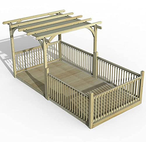 Forest Garden Ultima Pergola and Decking kit 5 x Balustrade 4 x posts with Canopy