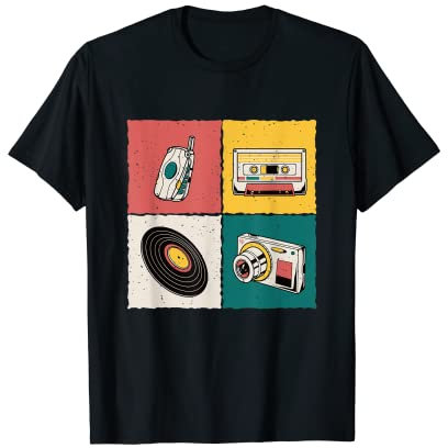 Retro 80's 90's Nostálgico Gadgets Vintage Camiseta