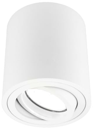 Ledvion LED Aufbauspot Weiss Rund 3W Kaltweiss dimmbar | mit Leuchtmittel geliefert; fuer Decke Flur Kueche und Wohnraum