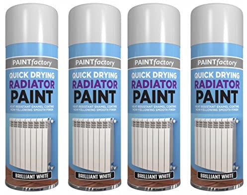 Optimal Products New 300ml White Radiator Spray Paint Heat Resistant Enamel Coating Quick Dry Aerosol (4)