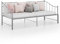 Homgoday Ausziehsofa Bettgestell Ausziehbett Sofabett Tagesbett Schlafsofa Gästebett Metallbett Funktionsbett Bettsofa Schlafsofa für Gästezimmer Wohnzimmer Grau Metall 90x200 cm
