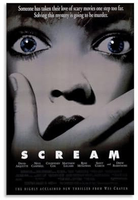 EVMILA Filmposter Scream – 1996, dekoratives Gemälde, Leinwand-Wandposter und Kunstdruck, modernes Familienschlafzimmer-Dekor-Poster, 20 x 30 cm