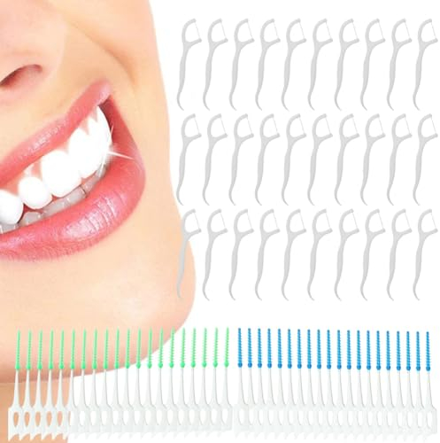 Púas Dentales, Cepillo Interdental, Cepillos Interdentales de Silicona, Palo de Hilo Dental de Doble Cara, Cepillo Dental de Silicona Hilo Dental de Doble Uso, Palillos de Silicona Suave, 70 Piezas