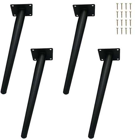 iMeshbean Möbelfüße Tischbeine Metall Schwarz, 4 Stück 30cm Schräge Möbelbeine DIY Füße für Möbel, Tischfüße Möbelfuss für Schrank Sofa Couchtische Esstisch (30CM, Cooles Schwarz)