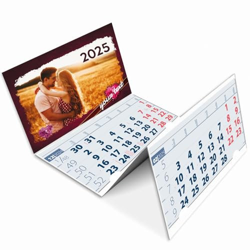 lepni.me Personalisierter Wandkalender 2026, 3 Monate Ansicht | Entwerfen Sie Ihre eigenen Fotos und Texte | Individuelle Valentinstagsdekorationen | Familienkalender