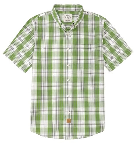 Dubinik® Chemise Homme Manches Courtes Carreaux De Travail Poche Casual Été Chemisette Homme Bouton Chemise Carreaux Homme