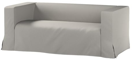 dekoria Ersatz für Bezug für Klippan 2-Sitzer Sofa, lang mit Kellerfalte Sofahusse passend für Modell Klippan grau