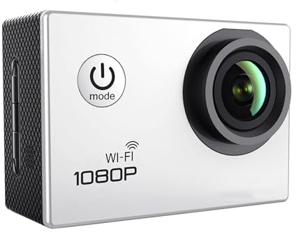 Nanologic Action Cam WiFi, Action Kamera 14 MP 30 FPS WiFi Actionkamera 2.0 Zoll LCD Sportkamera 1080P Full HD 170 ° Weitwinkel Actioncam [onhe Wasserdicht Case]- Weiß