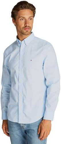 Tommy Hilfiger Herren Hemd Flex Poplin Polka Dot Regular Fit, Blau (Sweet Blue/White Dot), XL