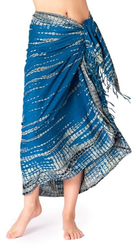 PANASIAM Sarong tiedye style, blue grey, 190x116cm