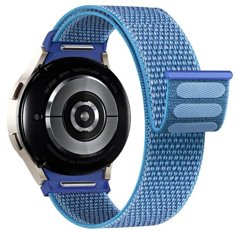Ein Klick Nylon Armband für Samsung Galaxy Watch 7/6/5/4 40mm 44mm/Watch 4/6 Classic Armband 47mm 43mm 46mm 42mm/Watches 5 Pro 45mm/FE 40mm Herren/Damen,Sport Loop Band für Samsung Watches 6 5 4 7