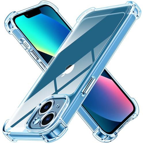 iVoler Anti Ingiallimento Chiaro Cover Case per iPhone 13 Mini 5.4 Pollici, [Antiurto di Grado Militare] Custodia Sottile Trasparente per Assorbimento degli Urti con Paraurti in TPU Morbido