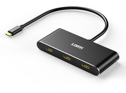 USB C to 3 HDMI Splitter MST Hub 3 Ports Single 4K 144Hz Triple 4K@60Hz DP Alt 1.4 Splitter Monitor Hdmi Splitter Extended Mode Support Extension (Windows Only)