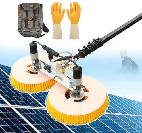 pealiritansemen Reinigung Elektrischer Solar-Photovoltaik-Module, Teleskop-Reinigungsbürstenstange Für Solarmodule, Verstellbare Stange Mit Wasserzufuhr, Mit Gummihandschuhen,6m