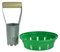SET: Zwiebelpflanzer & 10 Stk. Zwiebelpflanzschalen ⌀ 18-30cm, Robuste Pflanzhilfe Schalen 10er Satz Pflanzschale mit Blumenzwiebelpflanzer für Tulpen und andere Zwiebeln, grüne Blumenkörbe (⌀18cm)