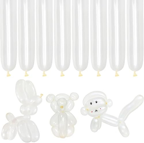 Globos Modelo, 100 Piezas Globos Modelar, Globos MáGico De LáTex, Globo para Hacer Formas, para Animales, Bodas, CumpleañOs Y DecoracióN De Fiestas (Color transparente)