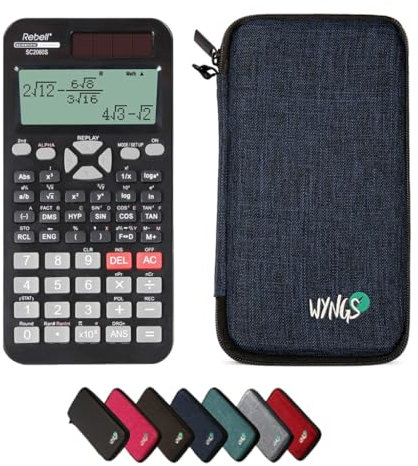 Rebell SC2060S inkl. WYNGS Schutztasche Blau - Wissenschaftlicher Taschenrechner - Basic Set