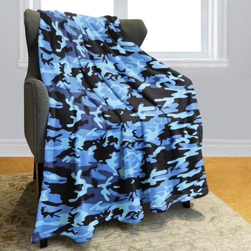 YISUMEI Camouflage Kuscheldecke Army Blau Decke Weich und Warm Geschenke für Männer Jungen,150 x 200 cm
