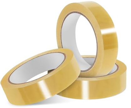 G4GADGET Lot de 3 rouleaux de ruban adhésif transparent solide pour emballage cadeau, scellement de colis, boîtes de déménagement, projets d'artisanat et utilisation au bureau - 24 mm x 40 m