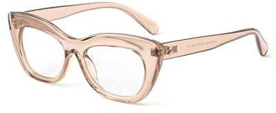 JM Katzenauge Blaulichtfilter Brille Damen Ohne Stärke, Anti-Müdigkeit Computerbrille Durchsichtige Krickente
