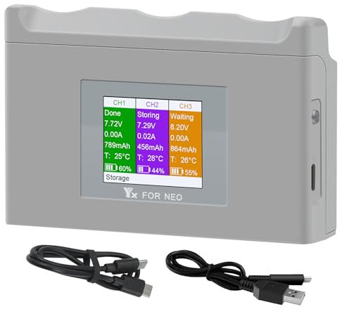 Multifunction LCD Battery Charger with Storage Charge for DJI Neo Drone,Two-Way Charging Hub,Fast Charge 3 Batteries Accessories