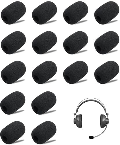 ZORTVUL 20 Pièces Bonnette Micro,Mousse Micro,Mousse Micro Casque,Mini Microphone Casque Pare-Brise Mousse,Pour La Salle De Classe,Interviews D'Actualités,La Salle De Conférence,Diamètre 8Mm,N