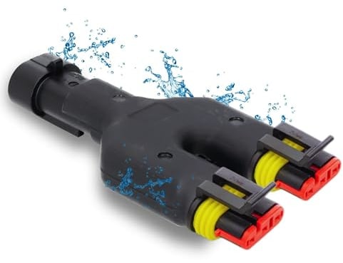 AMP Superseal Y-Verteiler 932628-3 Polig Stecker 1,5 mm Serie - PA IP69K | Wasserdichter Steckverbinder für Fahrzeuge & Maschinen - Signalverteilung 0&ndash;24 V bis 13 A - Vorkonfektioniert