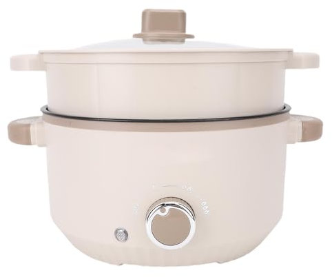 Elektrischer Heißer Topf mit Dampfer, 3L Große Kapazität Multifunktionales Reisen Elektrische Pfanne für Rührbraten Raman -Suppennudeln Steak (EU-Stecker 220 V 60 Hz)