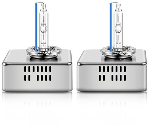 BIHEE D5S Xenon Brenner 8000K Diamond Blaulicht HID Scheinwerferbirnen 35W Scheinwerferlampe Metallstents Base Auto Scheinwerfer Birne Autolampe, 2 Stücke