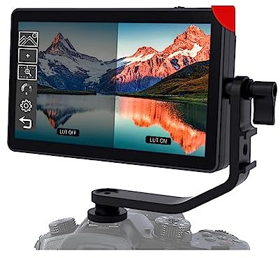 Monitor de cámara, F6 Plus V2 6 pulgadas 3D LUT Pantalla táctil Cámara DSLR Monitor de campo IPS FHD 1920x1080 Soporte 4K Brazo inclinable